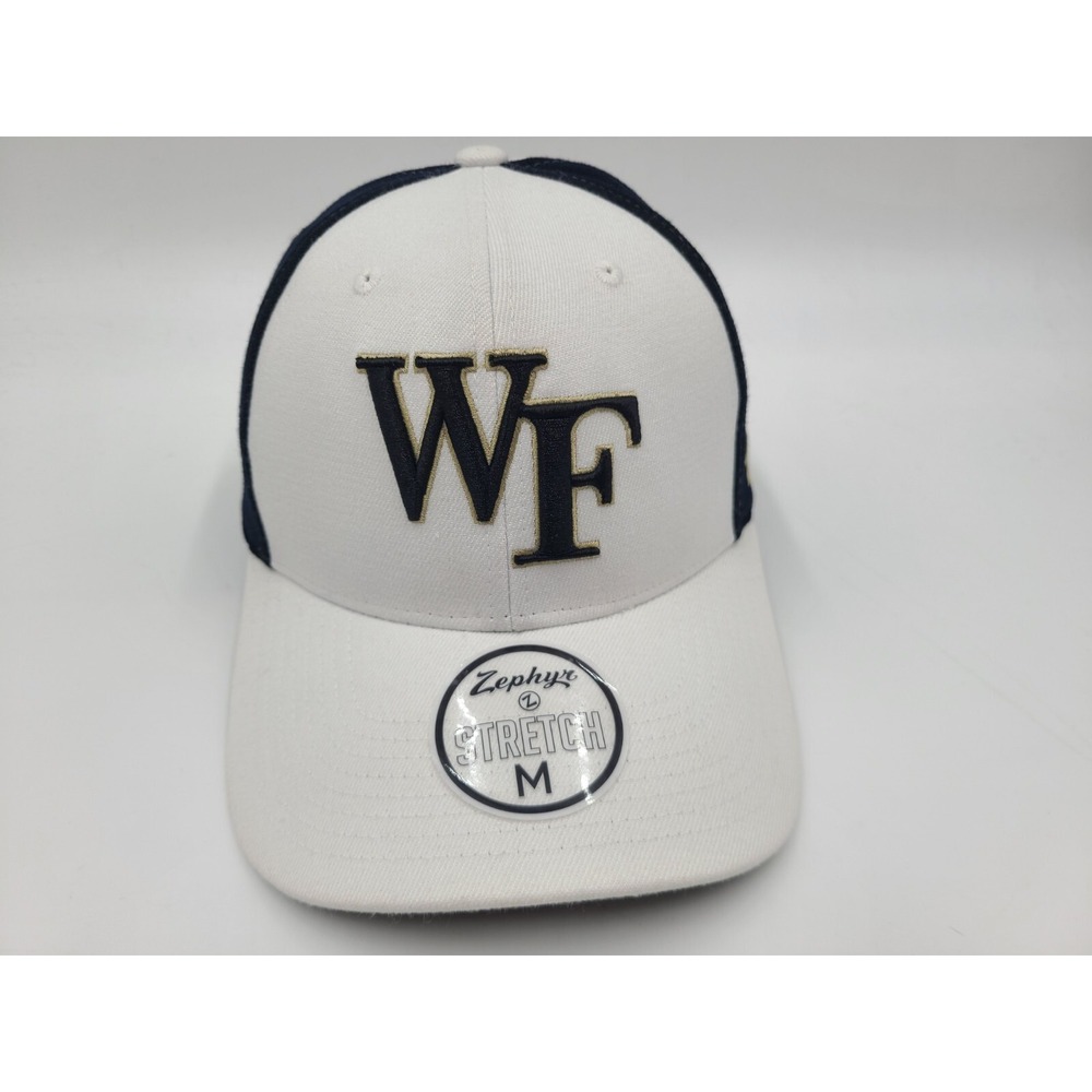 Wake Forest University Demon Deacons Zephyr Fitted M Hat Cap NCAA White Black
